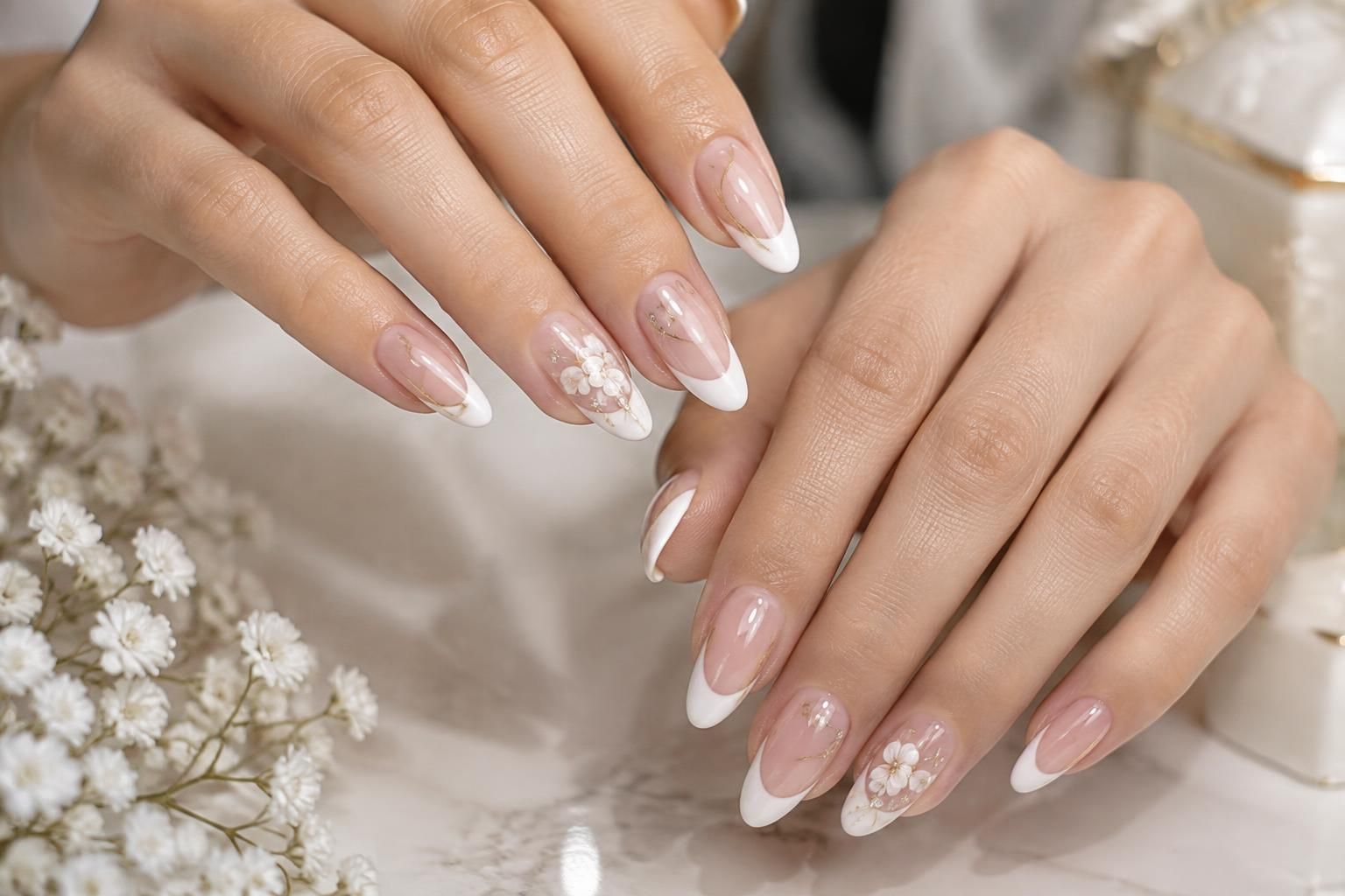 sublimez vos ongles avec une french manucure revisitée et un nail art raffiné, pour une touche élégante et sophistiquée en toute occasion.