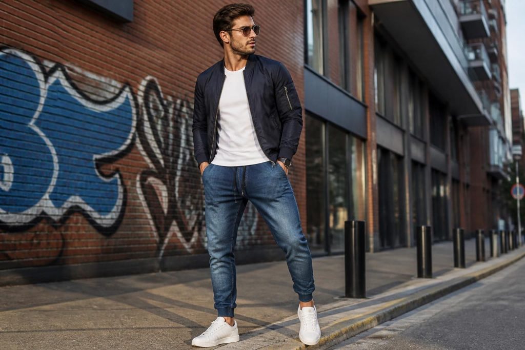 découvrez le jogging jeans homme, l'alliance parfaite entre confort et style urbain pour un look décontracté et tendance au quotidien.